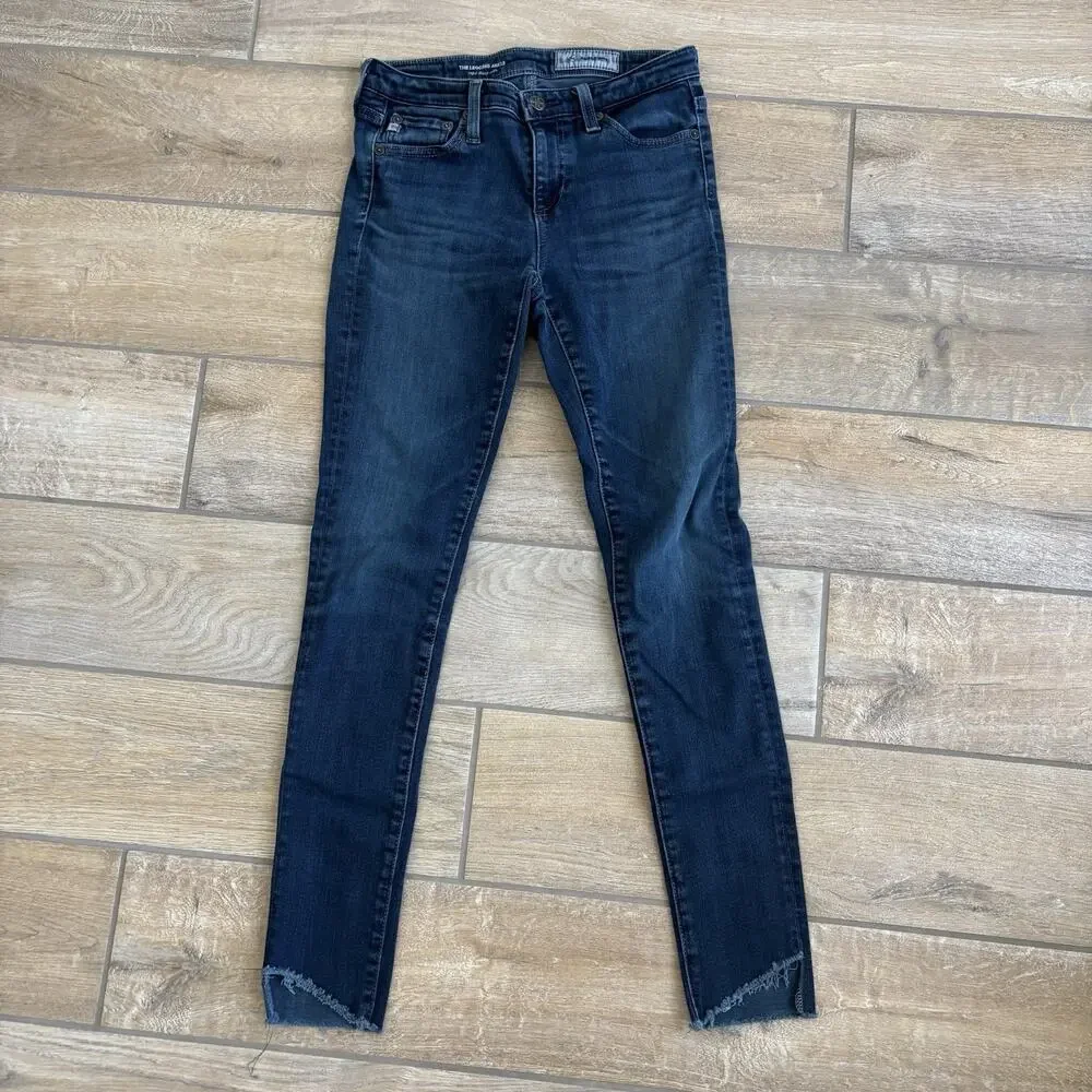 AG Adriano Goldschmied The Legging Ankle Jean Women 25R Blue Raw Step Hem Skinny